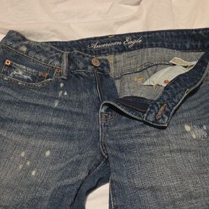American Eagle Outfitters Distressed Blue Jean Shorts